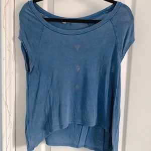 Teal Crop Top w/ Metallic Gold Designs